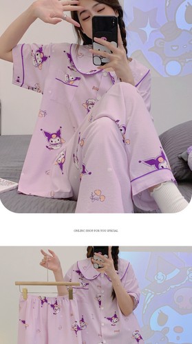 Kuromi Pajama Sets Short Pants Shirt 3Piece Girls Bedroom Sleepwear CARTOON - Picture 14 of 16