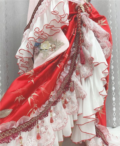 TouHou Project Houraisan Kaguya Disfraz Juegos con disfraces Mujeres Niña Rojo Blanco Vestido Nuevo - Imagen 5 de 9
