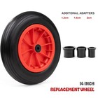 PU Red 14" Replacement Puncture Proof Wheelbarrow Wheel 3.50-4.00/8 UK