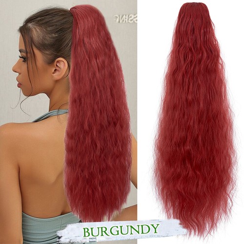 Drawstring Ponytail Clip in Hair Extension Layered Pony Tail Thick Real As Human - Picture 57 of 73