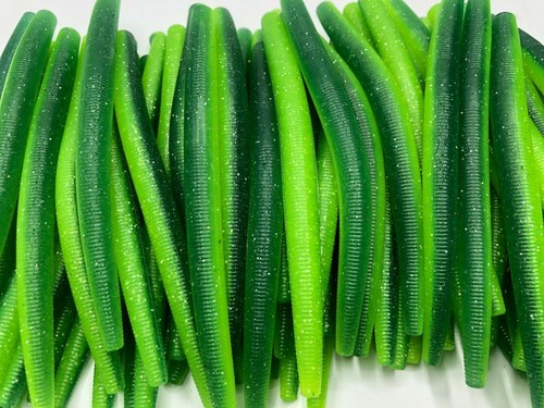 Senko Style Ribbed Stick Bait Soft Plastic Worm Bass Fishing Lure 15ct 5" - 第 19/54 張圖片