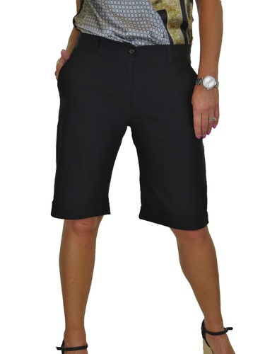 Ladies Above Knee 10" Turn-Up Shorts Stretch Mid Rise Summer Bermuda Pants 8-22 - Picture 16 of 78