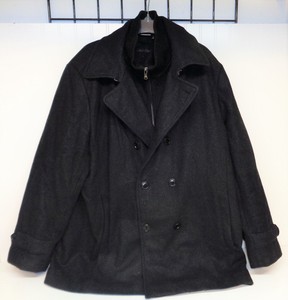 Men-039-s-Calvin-Klein-Wool-Blend-Winter-Coat-Pea-Coat-Jacket-Black-Size-Large