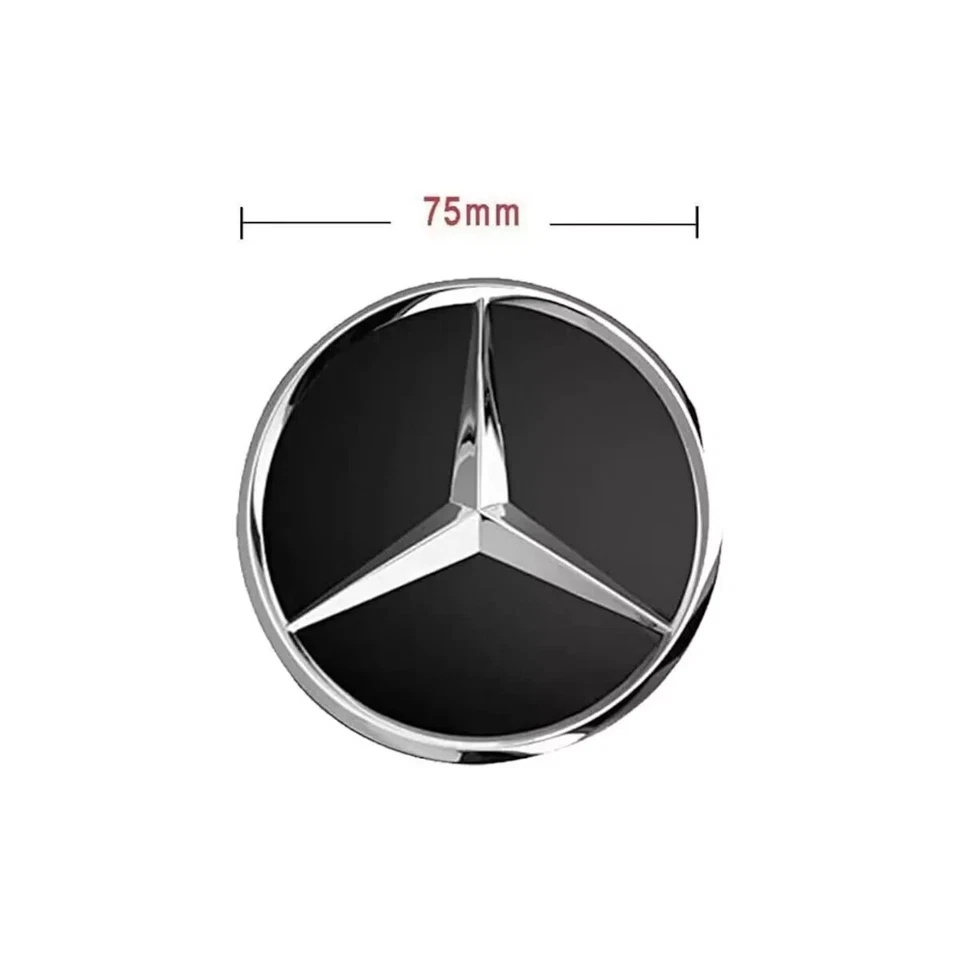 4X Tapacubos centrales para llantas cromadas negras 75 mm para Mercedes Benz GLC GLE Foto 3 de 4