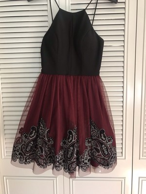 david's bridal burgundy dress