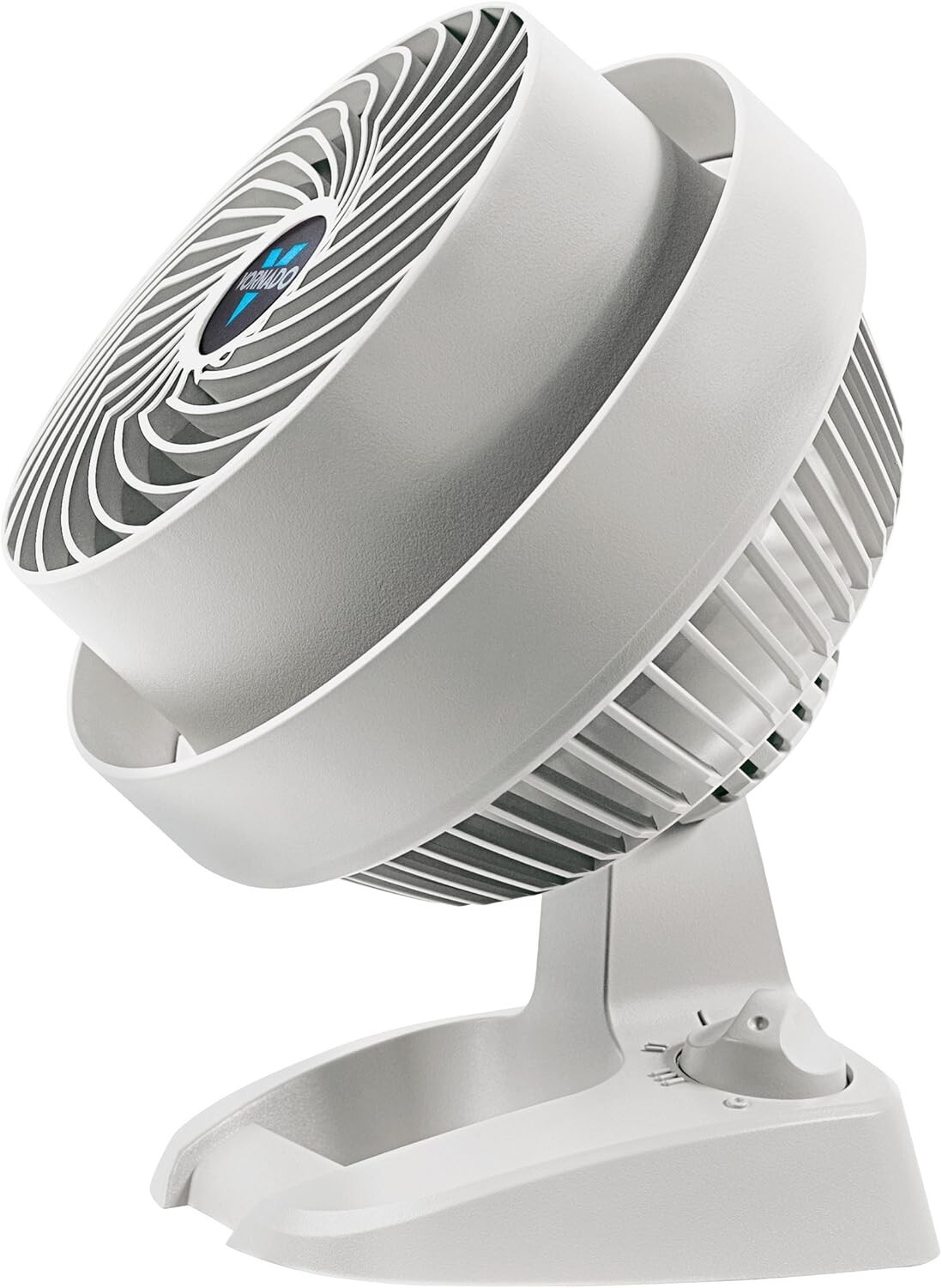 Compact Air Circulator Fan, 3 Speeds, Adjustable Tilt, Whole Room Cooling, White