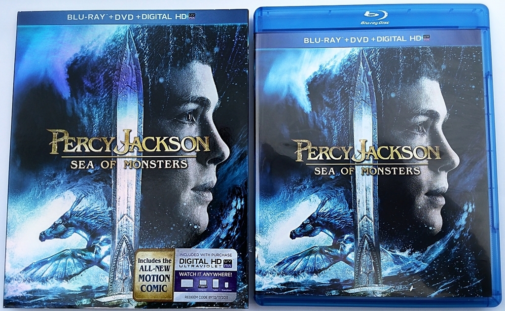PERCY JACKSON: SEA OF MONSTERS BLU RAY DVD 2 DISC SET & SLIPCOVER