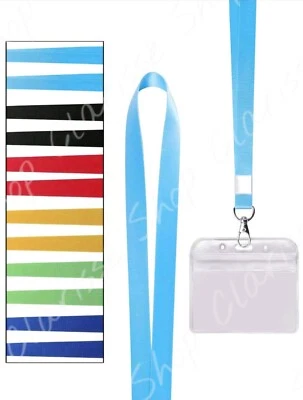 Clear Double Sided Horizontal Name ID Badge Card Holder Waterproof Portable 10cm