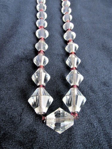 "COLLAR Checo Gargantilla CUENTAS DE CRISTAL Gablonz Precioza Excelente Estado 17,3" - Imagen 2 de 7