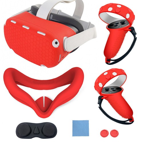 Cover maschera viso occhi controller VR custodia silicone per accessori Oculus Quest 2 - Foto 2 di 18