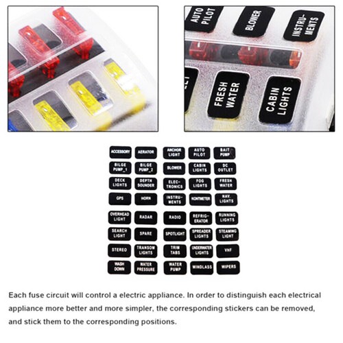 12-Way Blade Fuse Box Block Holder LED Indicator For Boat Car Bus Yacht 12V 32V - Picture 7 of 11