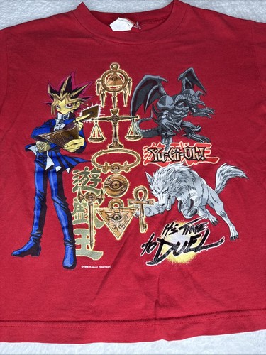 LOT 2- VTG 90s Yu-Gi-Oh Kids M/L Graphic T-Shirt King of Games Its Time To Duel - Picture 9 of 14