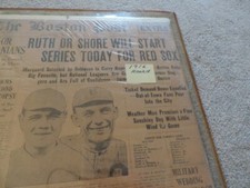 Babe Ruth 1916 Rookie world Series news print
