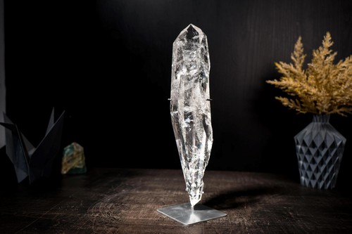 Water Clear Real Lemurian Crystal Quartz Point from Diamantina, Optical 13" 5 Lb - Picture 9 of 10