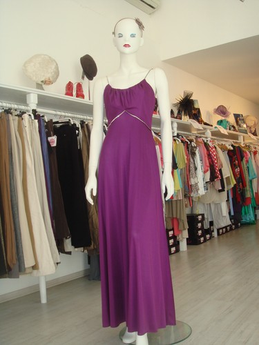 MAXI ABITO VESTITO VINTAGE ANNI 60 STRASS GRECI drappeggiato dolly PROM PARTY COCKTAIL - Foto 1 di 11