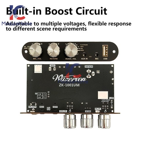 2PCS ZK-1001UM 100W Mono Bluetooth Power Amplifier Board BP1048+TPA3116D2 Module - 第 12/20 張圖片