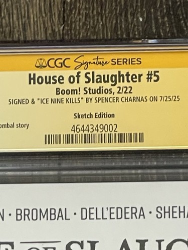 House of Slaughter #5 Signed By Spencer Charnas CGC 9.8 SS - Ice Nine Kills - Picture 3 of 4