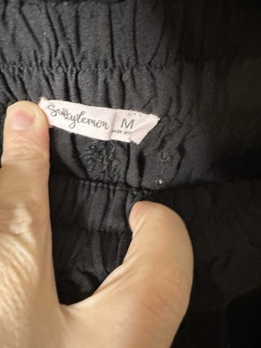 Salty Lemon Pants Women's Medium Black Anthropologie Wide Leg Lagonlook - Picture 3 of 9
