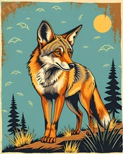 Coyote Pop Art 8X10 Print