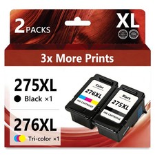2PK PG-275XL CL-276XL Ink Cartridge for Canon Pixma TS3722 TS3522 TR4722 TR4720