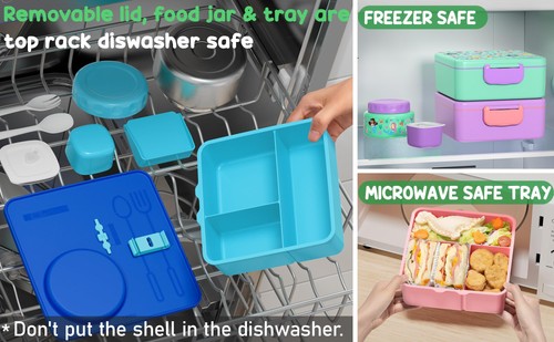 Bento Box for Kids Adult, BPA Free & Leakproof Toddler Lunch Box with 8.5oz I... - Bild 5 von 8