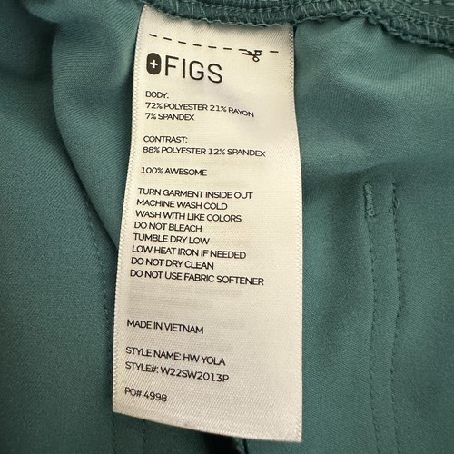 Pantalón Exfoliante FIGS Yola Cintura Alta Hidroverde Para Mujer 2XL Petite XXL Petite - Imagen 7 de 7