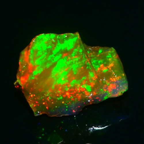 Schwarzopal grob 5,45 Karat, geräucherter äthiopischer Welo Opal grob, Feueropal roh - Bild 3 von 8