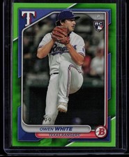 OWEN WHITE 2024 BOWMAN PROSPECTS NEON GREEN PARALLEL RC 129/399 TEXAS RANGERS