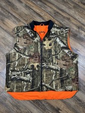 Cabela's Vest Men's XL Camo Blaze Orange Reversible Hunting Mossy Oak Breakup