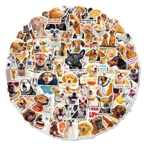 100 PCS Cute.Fun Meme Dog Animal Sticker for Water Bottles Laptop Dog Stickers