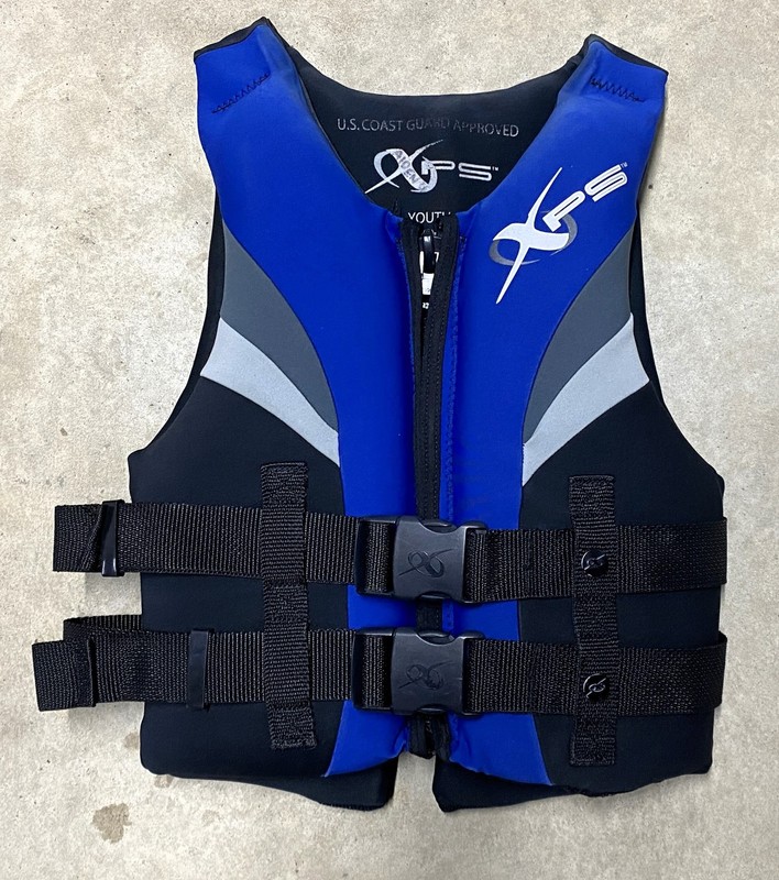 XPS BassPro Shops Youth 50-90 lbs Ski and Wakeboard vest, Type III. Neoprene EUC