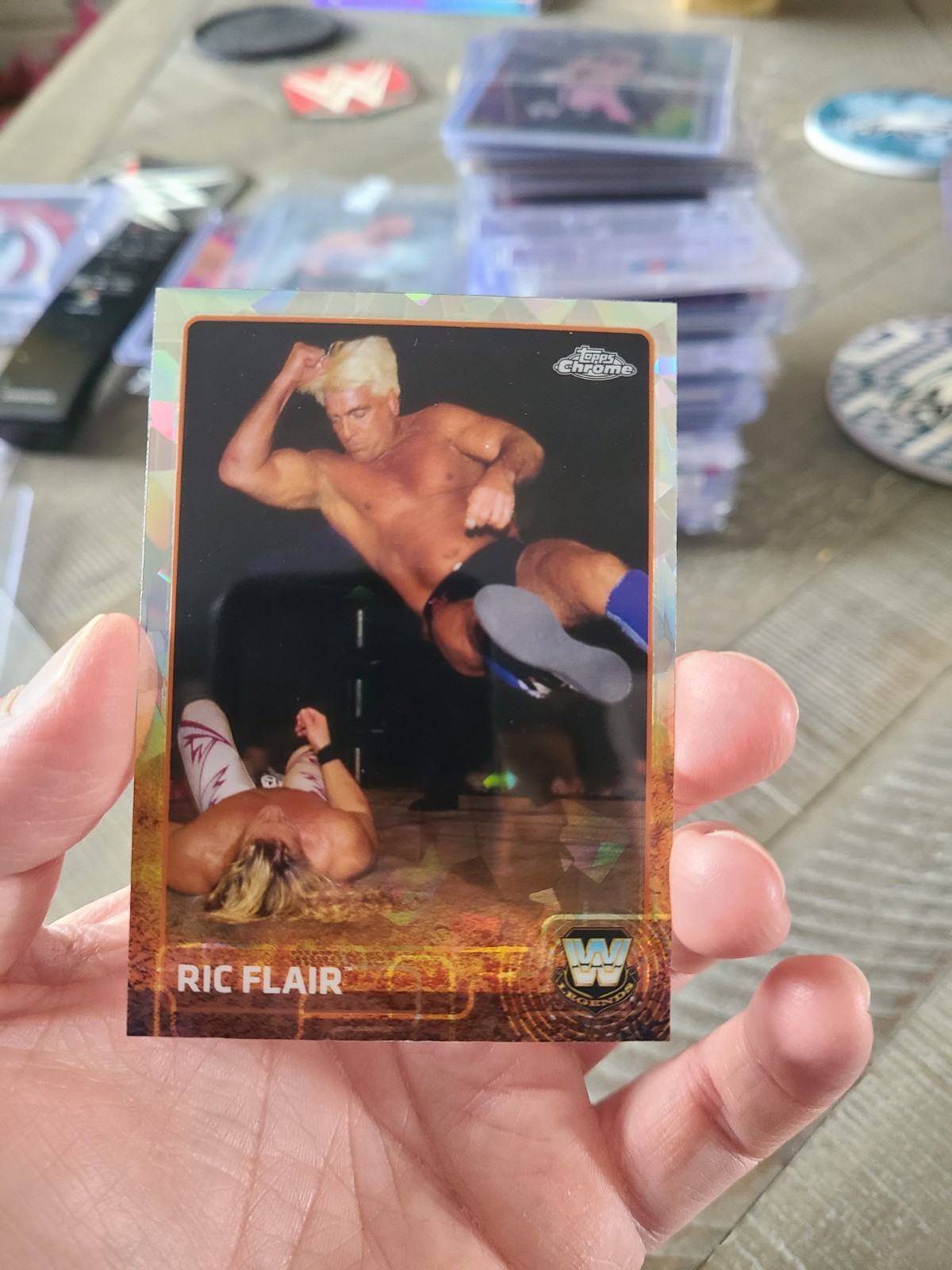2015 Topps Chrome WWE Wrestling Atomic Refractor #87 Ric Flair Nature Boy