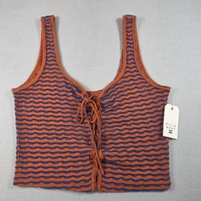 Billabong Tank Top Size L Orange Blue Striped...