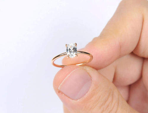 Moissanit Verlobungsring Brautring vergoldet 925 Silber Ring Vorsteckring