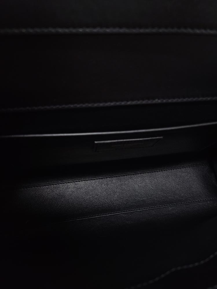 Borsa a tracolla Saint Laurent nera tono oro Manhattan media con scatola 105289822