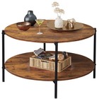 WLIVE Round Coffee Table, 32.6" Small Coffee Table with Storage Shelf, 2-Tier...