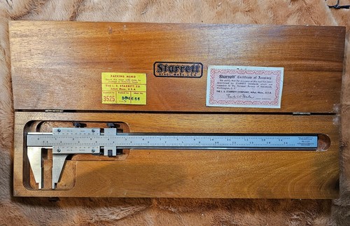 Starrett No. 123 Messschieber 14" gehärtet stabilisiert Master Bar Holzkoffer