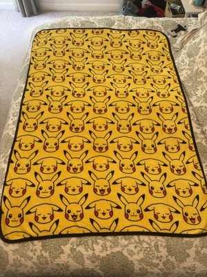 The Northwest Group Pikachu Pokémon All-Over Yellow Polyester Throw 50x60