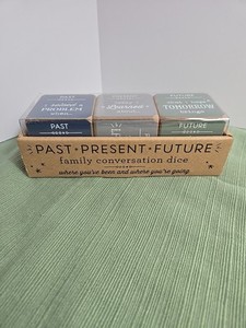 Demdaco Past Present Future Family Conversation Dice Wooden Blocks Party School