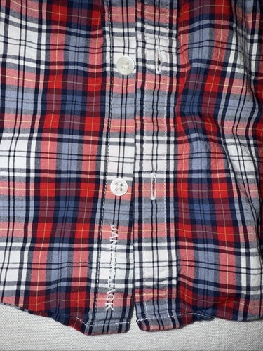 Little Boy Janie And Jack Plaid Button Up Shirt Size 5 Red Blue White WOW! - Picture 2 of 5