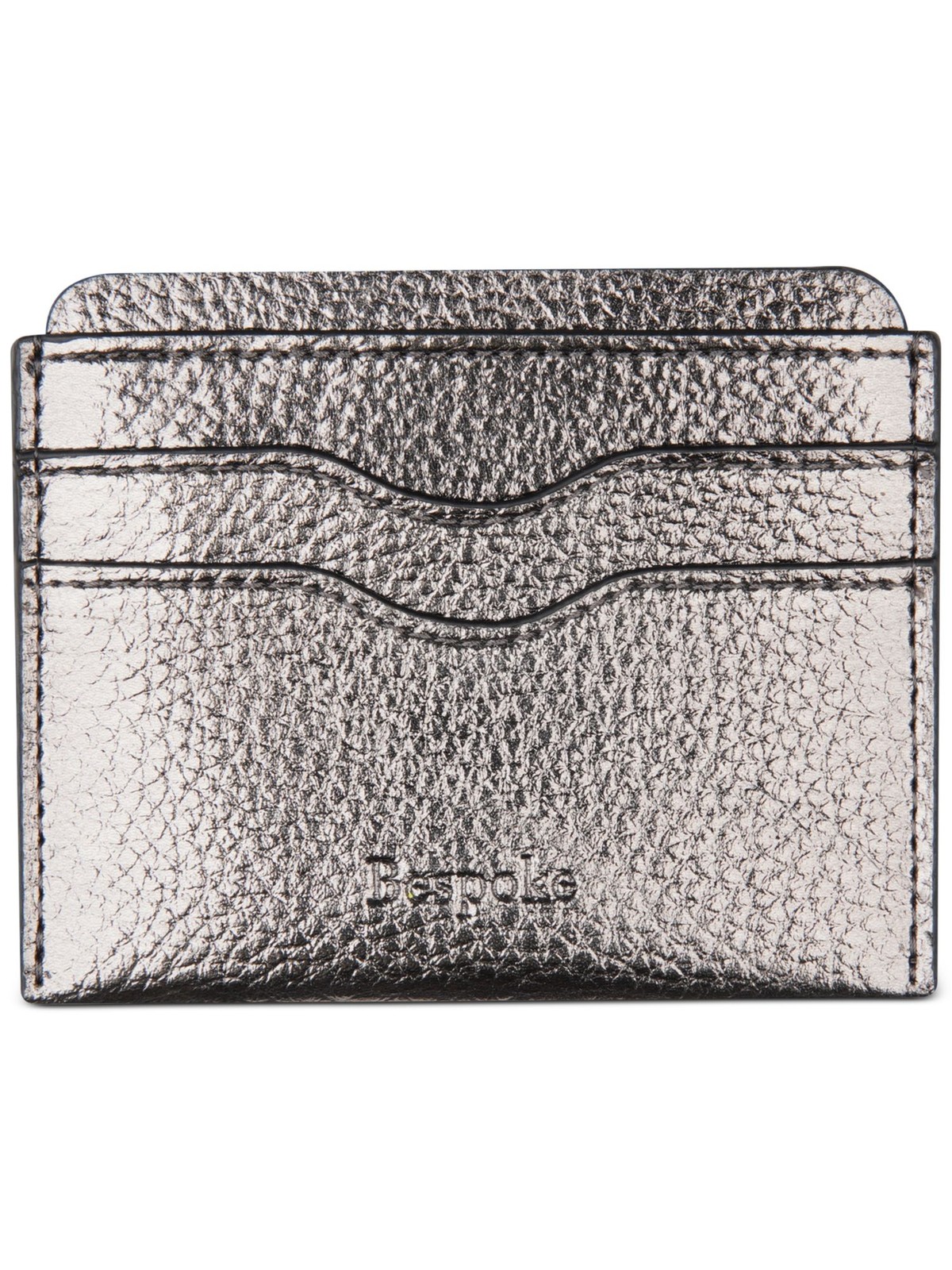 Изготовленный на заказ мужской серебряный держатель для карт Pebble из искусственной кожи серебристого цвета