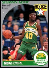 1990 Shawn Kemp Rookie NBA Hoops Basketball #279 Seattle SuperSonics