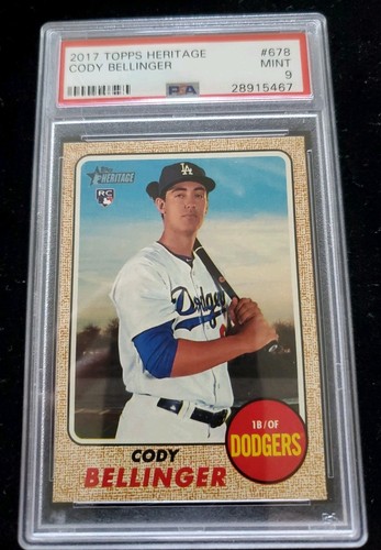 2017 Topps Heritage #678 Cody Bellinger RC Rookie Mint PSA 9