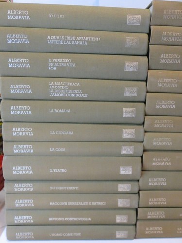 collana 24 volumi OPERE DI ALBERTO MORAVIA rilegato verde 1986 collezione tutte - Picture 3 of 6