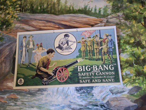 Vintage Old Big Bang Toy Cannon Replica Poster Beautiful 4th of July Special - Picture 5 of 5