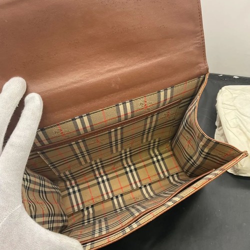 BURBERRY Handtasche Beuteltasche Tasche Nova Check Leder braun echt - Bild 15 von 24
