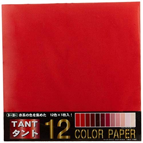 TOYO Tant12 Origami Color Paper 13.8inch square 12 sheets RED from Japan 191541 - Picture 1 of 7