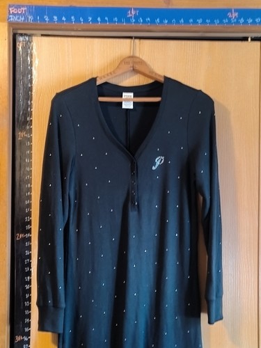Victoria’s Secret PINK Black Bling Sequin Logo Thermal One Piece PJ Size XXL - Picture 4 of 10