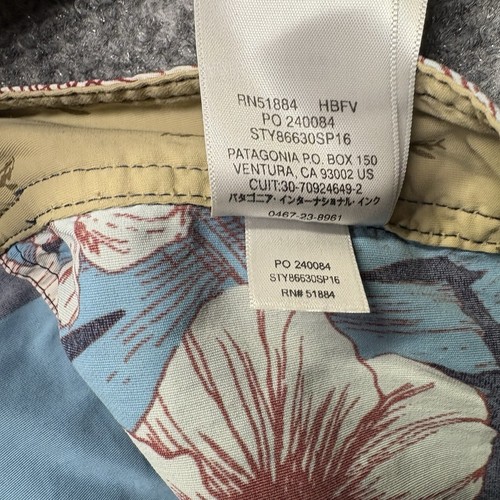 Patagonia Wavefarer Boardshorts Herren 34 x 9 blau Blumen Schwimmen Hawaii - Bild 8 von 12