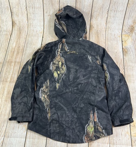 Chaqueta Mossy Oak Scent Factor Eclipse Negra Camuflaje Con Capucha Caza Cremallera Juvenil L - Imagen 2 de 6